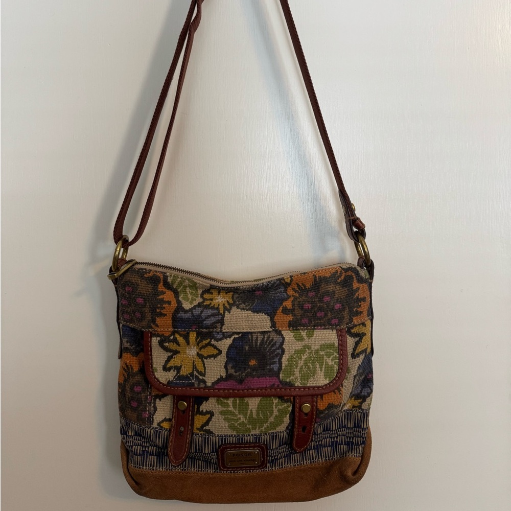 Fossil Multicolor Floral Crossbody Bag